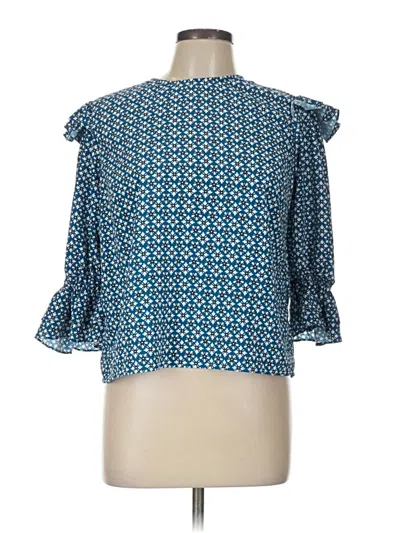 Pre-owned Celina Moon 3/4 Sleeve Blouse In Blue