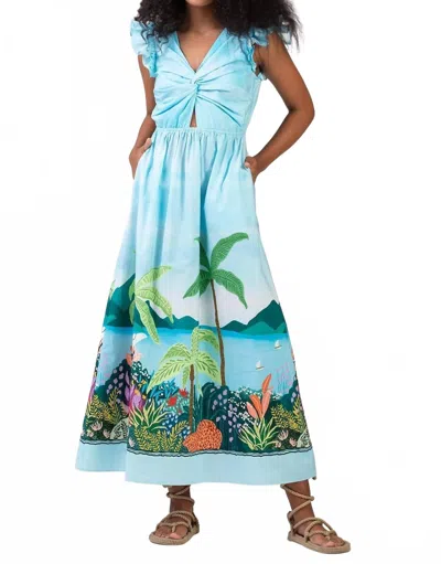 Celina Moon Flavian Maxi Dress In Lia Sky In Blue