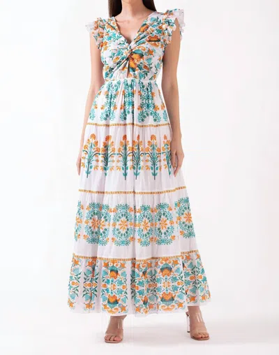 Celina Moon Flavian Maxi Dress In White In Multi