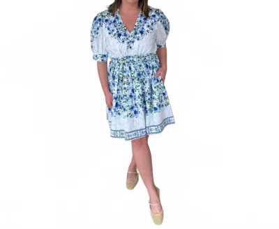 Celina Moon Floral Mini Dress In Blue