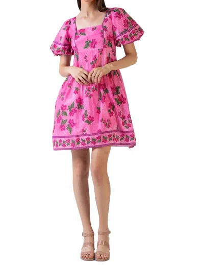 Celina Moon Jane Mini Dress In Pink Blossoms