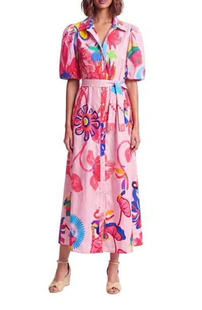 Celina Moon Janeli Midi Shirtdress In Pink