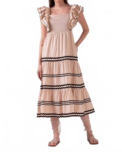 Celina Moon Janine Midi Dress In Beige Bliss In Pink