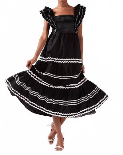 Celina Moon Janine Midi Dress In Black