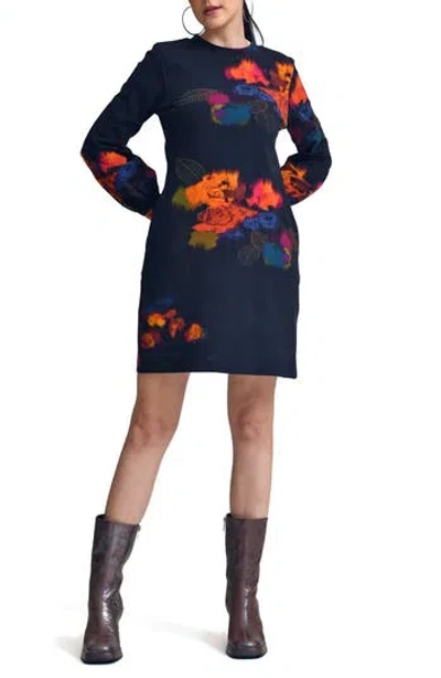 Celina Moon Liv Long Sleeve Sheath Dress In Multi