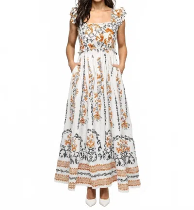 Celina Moon Maya Floral Maxi Dress In Ivory In Pink