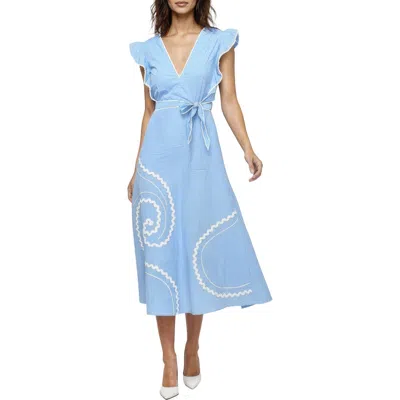 Celina Moon Meaghan Midi Dress In Ice Blue