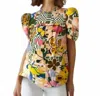 Celina Moon Mosaic Poplin Top In Multi In Multi