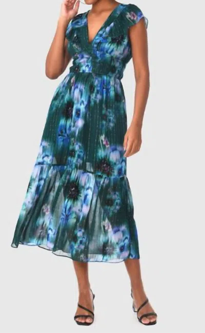 Celina Moon Nadia Midi Dress In Green Agadelle In Multi