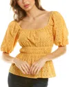 Celina Moon Puff Sleeve Blouse In Yellow