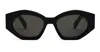 Celine Men's Triomphe Acetate And Nylon Oval Sunglasses In Black