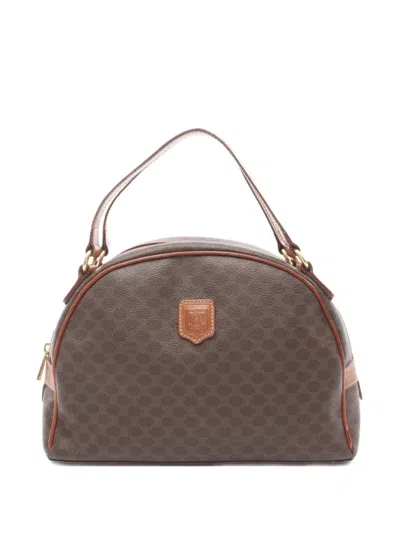 Pre-owned Celine 00's Macadam Leather Tote Bag In Brown