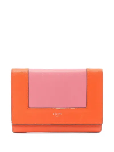Pre-owned Celine 00s Leather Wallet In Orange