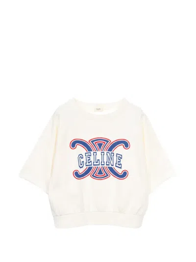 Pre-owned Celine 10s Logo-print Short-sleeve T-shirt In Neutral