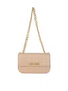 Celine Matelas Mono Cel Quilted Goat Shoulder Chain In Pink