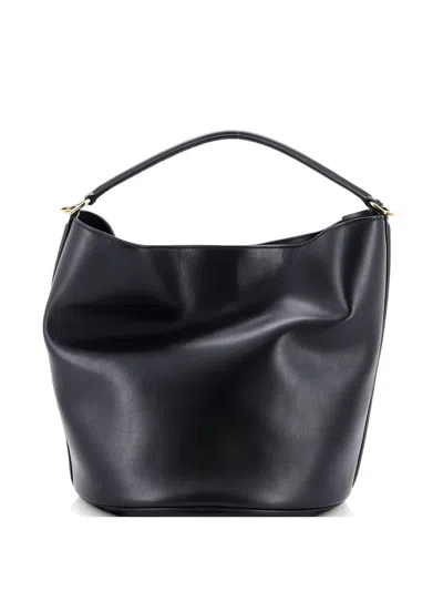 Pre-owned Celine 16 Bag Leather Bucket Bag In Black