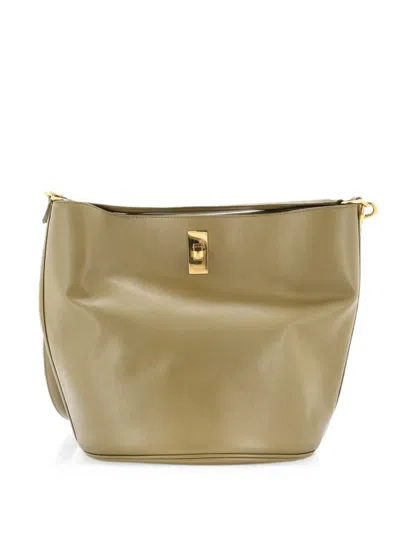 Pre-owned Celine 16 Bag Leather Bucket Bag In Green