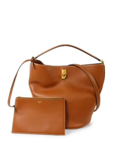 Pre-owned Celine 16 Bucket Shoulder Bag In Brown