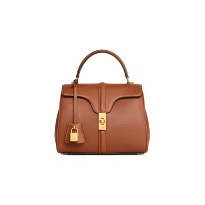 Celine Small Bag 16 In Natural Calf Leather Leather In Brown