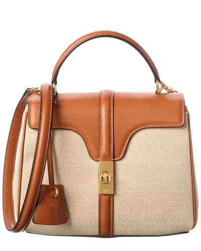 Celine 16 Small Canvas & Leather Shoulder Bag