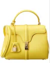 Celine 16 Small Leather Satchel In Yellow