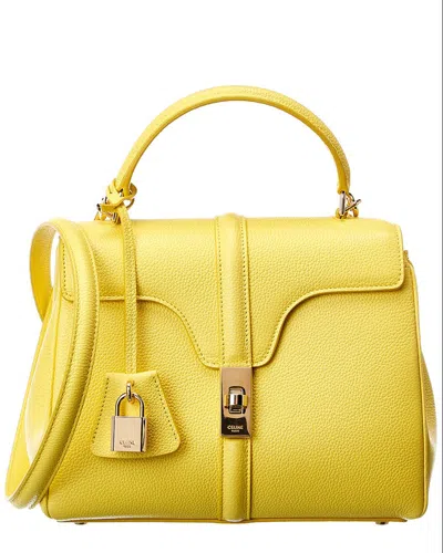 Celine 16 Small Leather Satchel In Yellow
