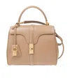 Celine 16 Small Satin Cowhide Leather Shoulder Bag In Brown