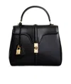 Celine Mini 16 Logo Detailed Shoulder Bag In Black
