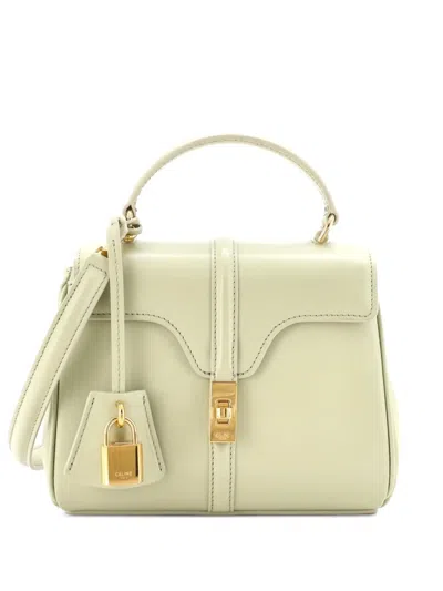 Pre-owned Celine 16 Top Handle Bag Smooth Calfskin Mini Satchel In Green