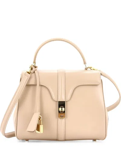 Pre-owned Celine 16 Top Handle Bag Smooth Calfskin Small Satchel In Neutrals