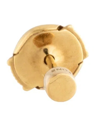 Pre-owned Celine 18k Circle Sentimental Stud Earring In Multicolor