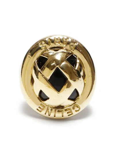 Pre-owned Celine 18kt Yellow Gold Logo-engraved Ring