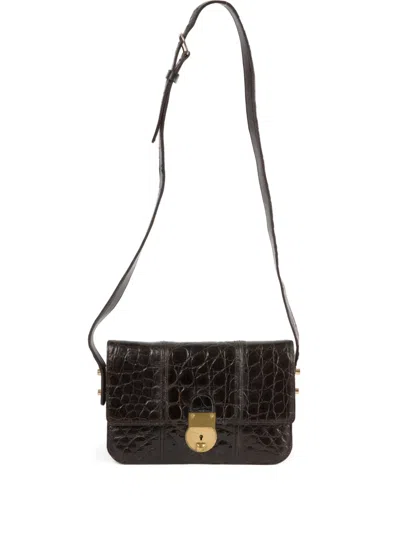 Pre-owned Celine 1960s Leather Cross Body Bag In Brown
