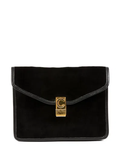 Pre-owned Celine 1970s C Logo Clutch Bag In Black