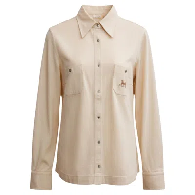 Pre-owned Celine 1970s  Beige Jersey Shirt In Brown
