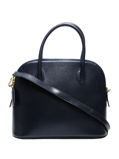 Pre-owned Celine 1980-1990 Leather Two-way Tote Bag In Blue