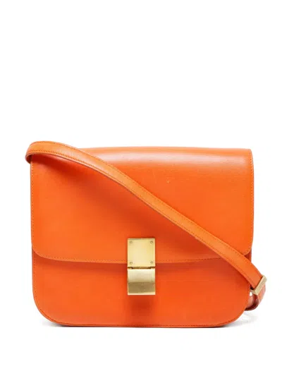 Pre-owned Celine 1980-1990s Leather Crossbody Bag In Orange