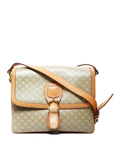 Pre-owned Celine 1980-2000s Macadam Cross Body Bag In Neutral