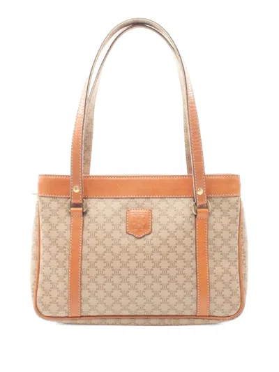 Pre-owned Celine 1980-2000 Macadam Coated Canvas Tote Bag In Neutrals