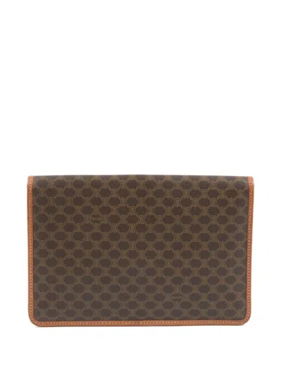 Pre-owned Celine 1980s Triomphe Leather Clutch Bag