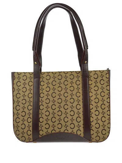 Pre-owned Celine 1990-2000 C Macadam Tote Handbag In Brown
