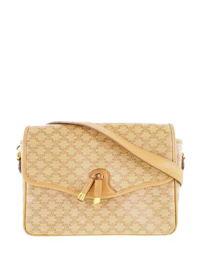 Pre-owned Celine 1990-2000 Macadam Coated Canvas Crossbody Bag In Brown