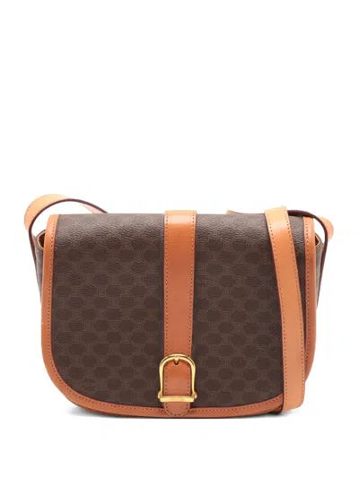 Pre-owned Celine 1990-2000 Macadam Shoulder Bag In Brown