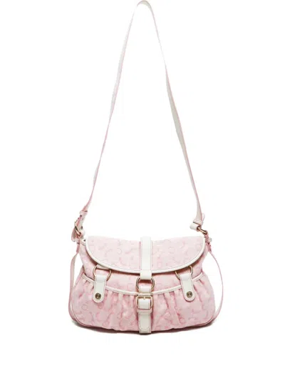 Pre-owned Celine 1990-2000 Macadam Triomphe-canvas Shoulder Bag In Pink