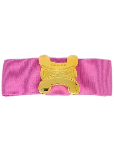 Pre-owned Celine 1990-2000 Triomphe Hair Clip In Pink