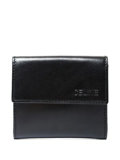 Pre-owned Celine 1990-2000s Flap Leather Coincase In Black