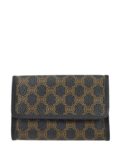 Pre-owned Celine 1990-2000s Macadam Canvas Six-hook Key Case In Black