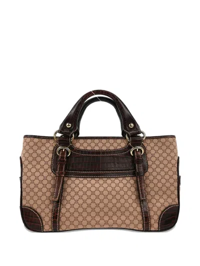 Pre-owned Celine 1990-2000s Macadam Canvas Tote Bag In Brown