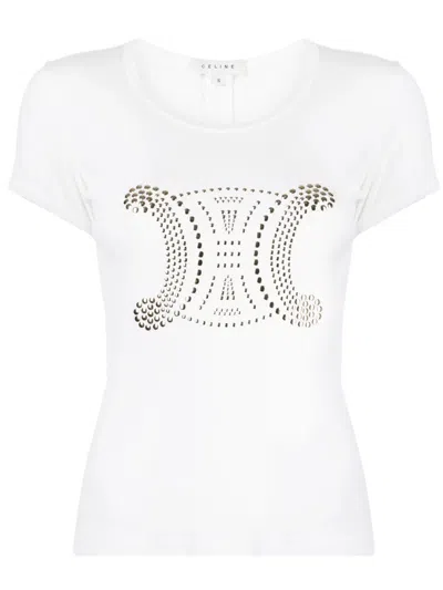 Pre-owned Celine 1990-2000s Macadam Cotton T-shirt In White