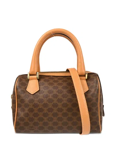 Pre-owned Celine 1990-2000s Macadam-pattern Handbag In Brown